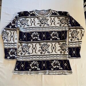 Vintage Huntington Ridge Metallic Sparkle Acrylic Knit Sweater Womens Sz M READ